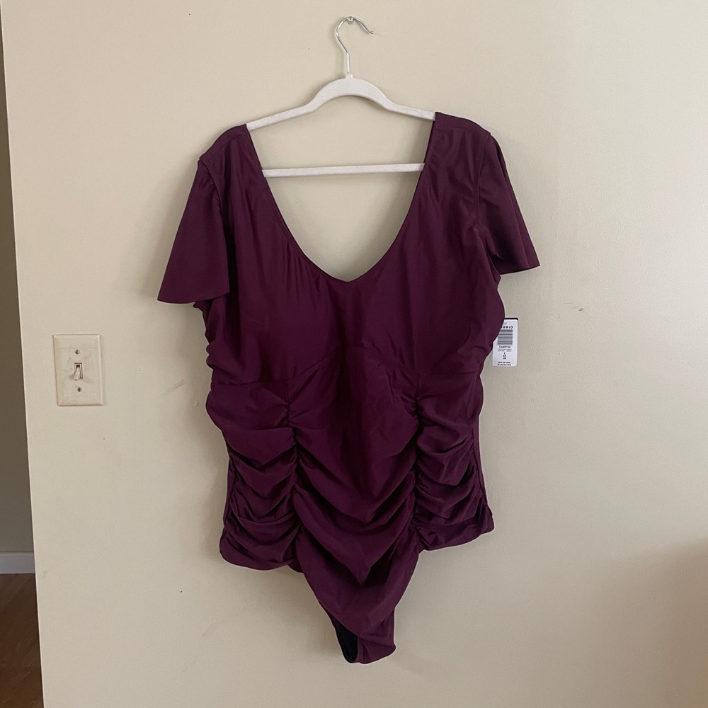 Torrid Maroon One Piece Swim Suit